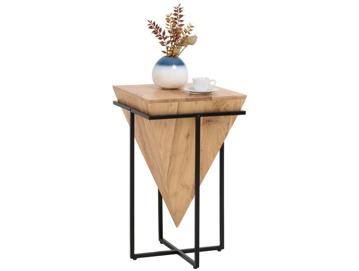 Landscape Beistelltisch Sira, Natur, Schwarz, Holz, Metall, Akazie, massiv, quadratisch, eckig, 41x66x41 cm, Wohnzimmer, Wohnzimmertische, Beistelltische, Beistelltische Metall