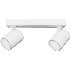 ISOLED Wand- und Deckenleuchte GU10 Dual, 2-flammig, IP20, schwenkbar, exkl. Leuchtmittel, Aluminium, Weiß matt ISO-114098