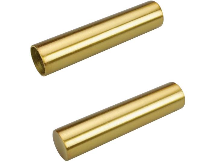 Gardinenstangen-Endstück LIEDECO Signum , gold (goldfarben, matt), L:10cm Ø:1,6cm, Gardinenstangenendstücke, Gardinenstangen-Endstück, für Gardinenstangen Ø 16 mm