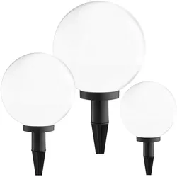 Kugelleuchten, 3er-Set, Ø 20, 30 und 40cm, weiß, IP44, 5m Zuleitung, E27