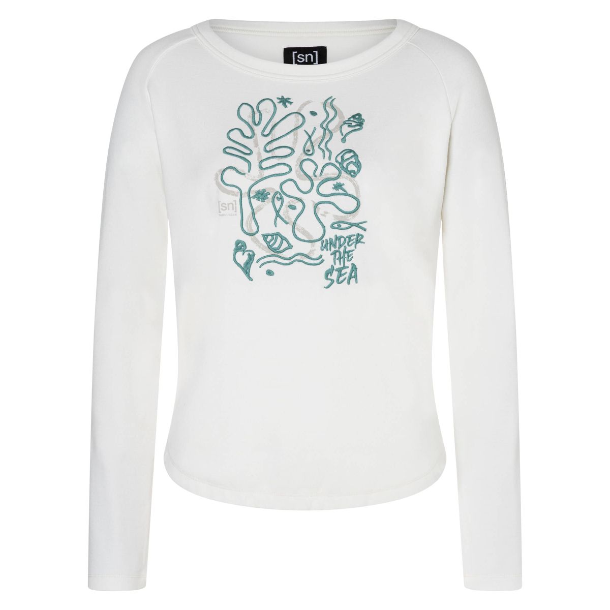 Super.Natural W Under The SEA Crew fresh white/white stone/lagoon green (19I) XL SNW02705019IXL