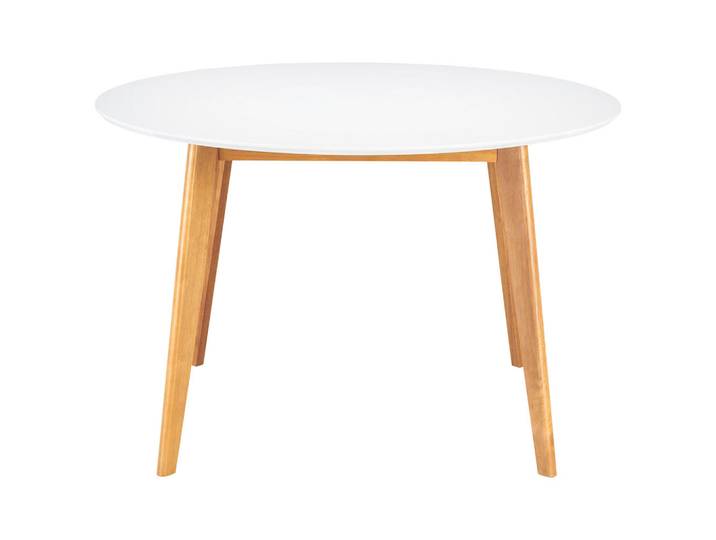 Livetastic Esstisch, Weiß, Holz, Kautschukholz, massiv, rund, 120x76x120 cm, Esszimmer, Tische, Esstische, Esstische rund