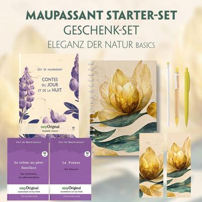 Guy de Maupassant Starter-Paket Geschenkset 3 Bücher (mit Audio-Online) + Eleganz der Natur Schreibset Basics, Set von Guy de Maupassant, EasyOriginal