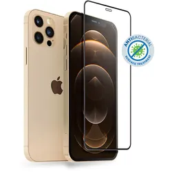 Crong Anti-Bacterial 3D Armor Glass – gehärtetes Glas 9H für celou obrazovku iPhonu 12 Pro Max + Montage- Rahmen