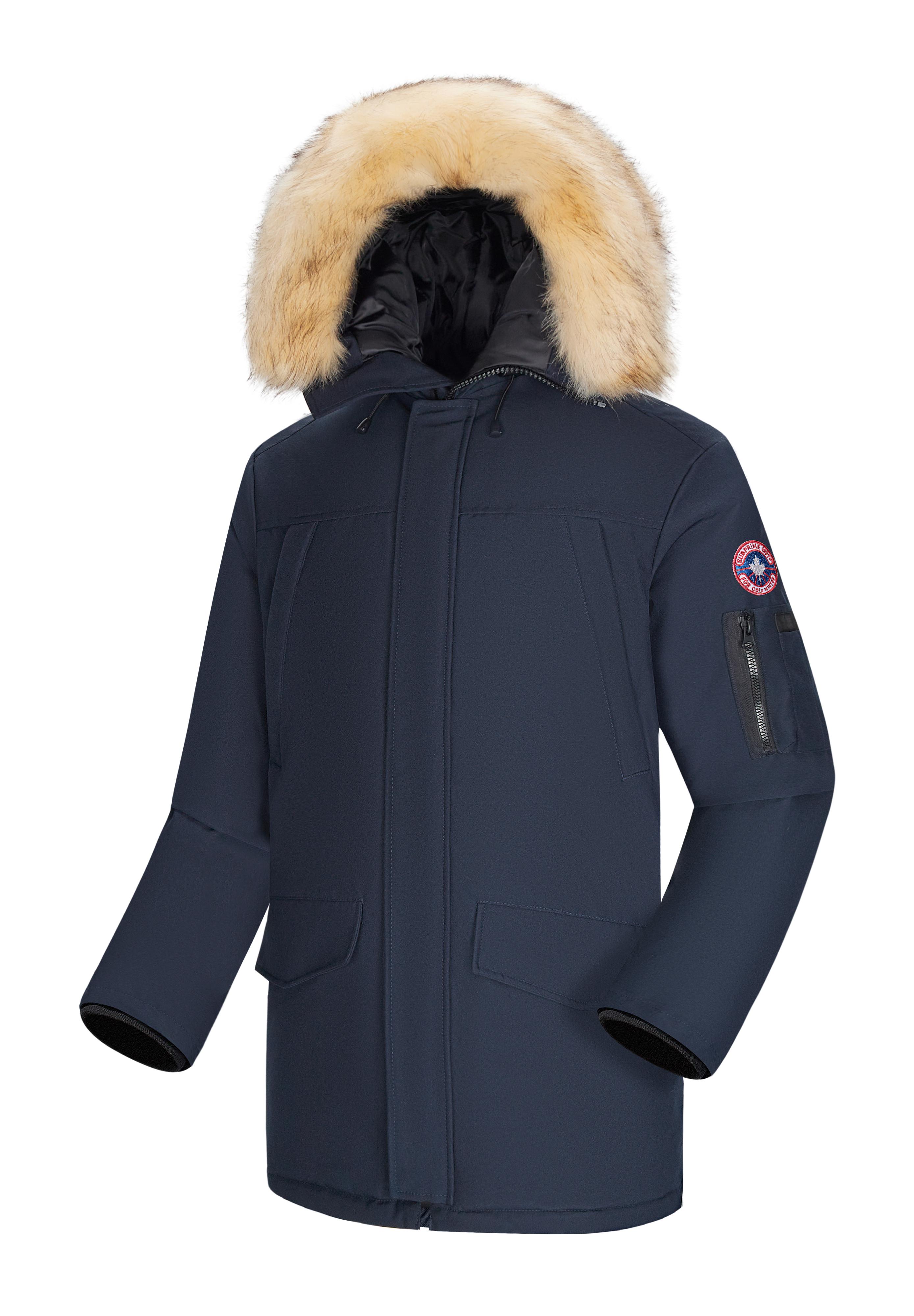 Subprime-Parka für Männer. Der Parka besteht aus hochwertigem Polyester und hat ein warmes Innenfutter. Er ist ideal für die kalten Wintermonate. Der Pelzkragen besteht aus Kunstpelz und ist abnehmbar.