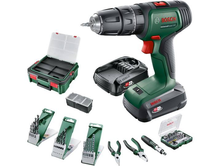 Akku-Schlagbohrmaschine UniversalImpact 18V + SystemBox