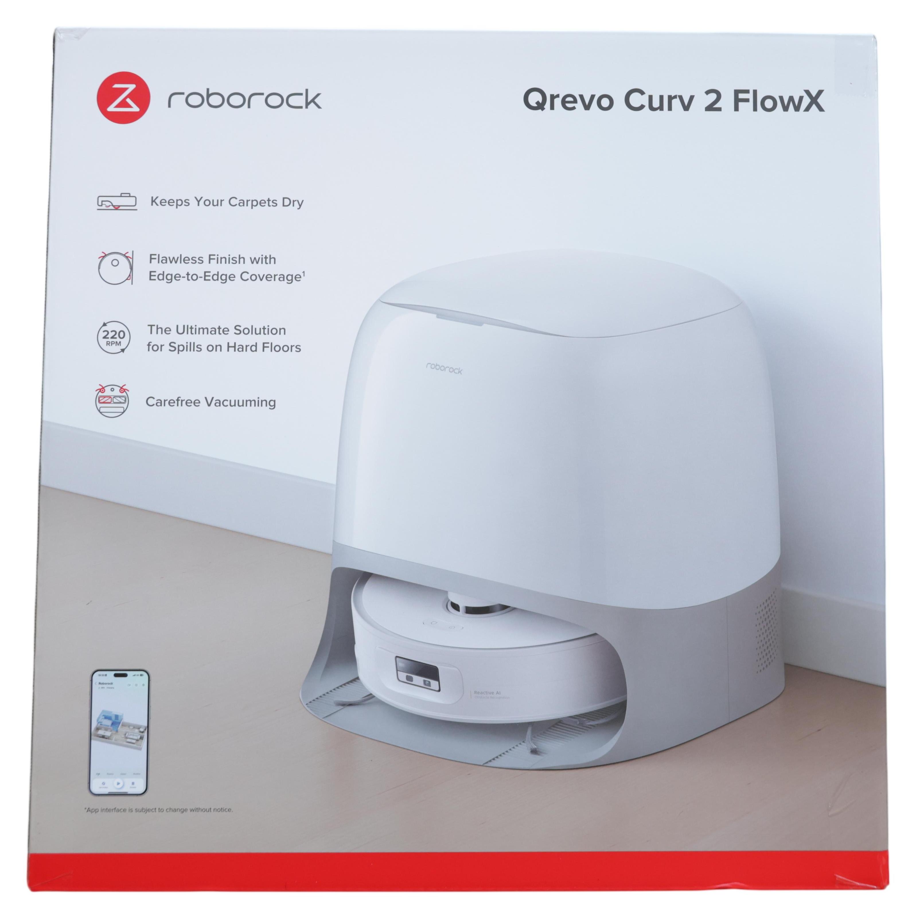 Roborock Qrevo Curv 2 FlowX, Staubbeutel, Weiß, Rund, Staubbeutel, 3 Rad/Räder, 0,324 l