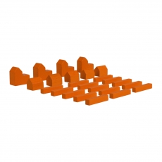 Siedler Set - orange - Spielsteine - Stadt - Siedlung - Strasse 301875