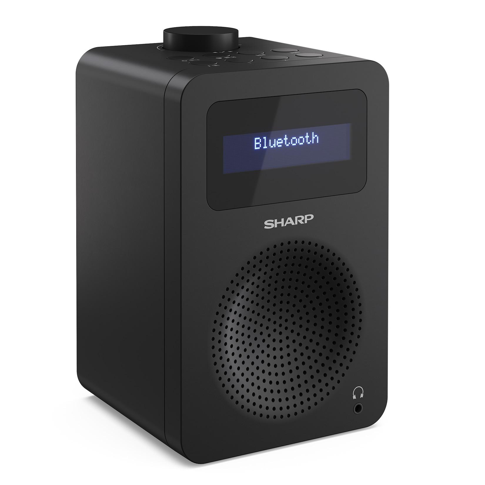 Sharp DR-430 Tokyo DAB+ Digitalradio Bluetooth Lautsprecher UKW DAB Wecker Dual-Alarm, schwarz