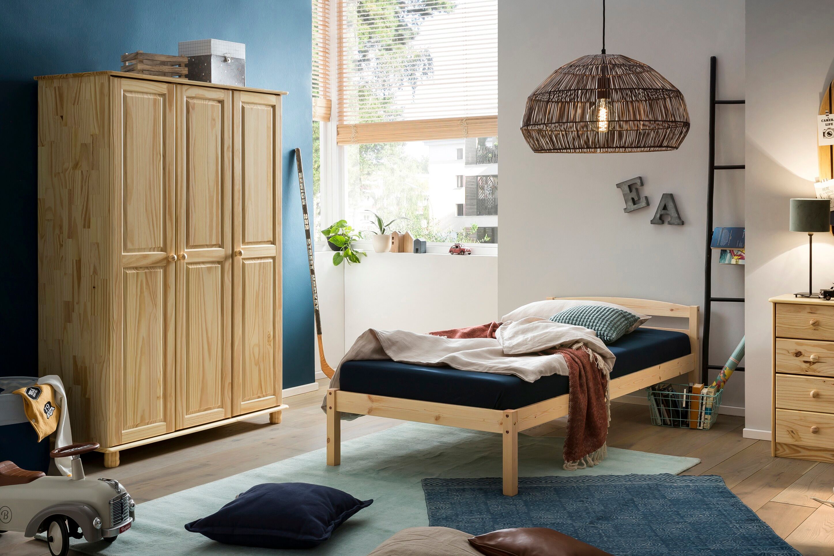 Bettgestell MÖBILIA "Chur", beige (natur, natur, natur), B:98cm H:61cm, Betten, Bettgestell
