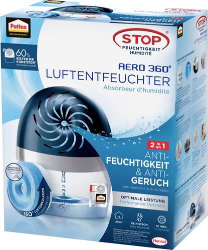 Pattex Aero360 Luftentfeuchter 50 m³ Weiß, Blau