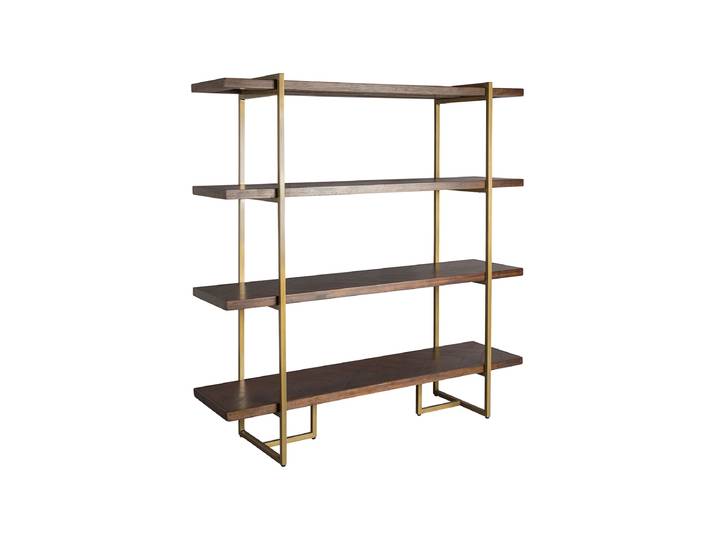 Design Regal „Class“ 140 x 146 cm Dunkelbraun, Gold Dutchbone