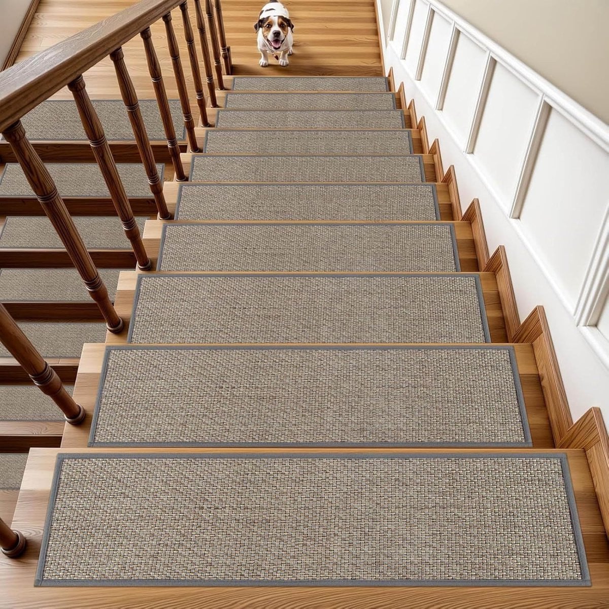 Antislip Traptreden Matten Grijs - Zelfklevende Trapkussens voor Seniors - 76 x 20 cm