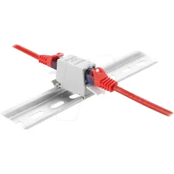 DELOCK 90933 - RJ45 Kupplung Cat.6A Buchse zu Buchse Staubschutz, Hutschiene, g