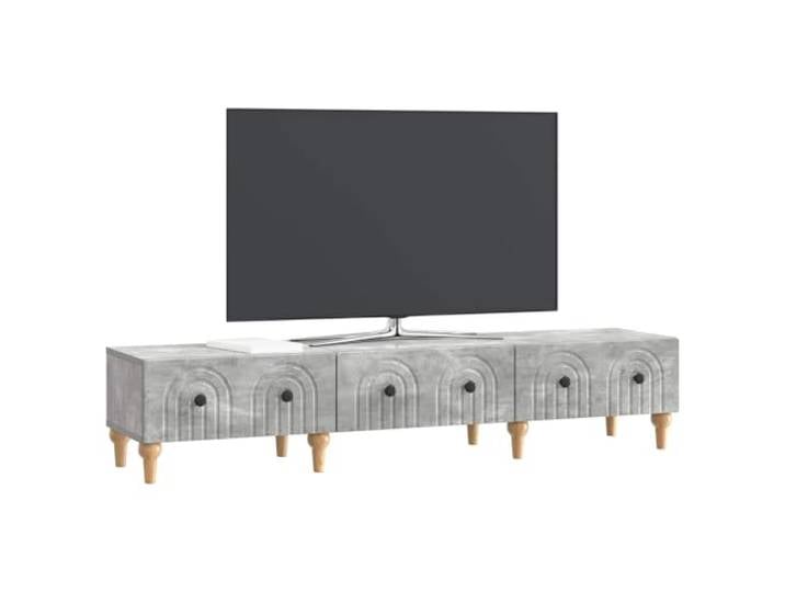 GKHPYURE TV-Schrank 147 cm grau Beton 3 Schubladen aus technischem Holz Modernes Design, großer Stauraum, einfache Montage, einfache Wartung mit feuchtem Tuch