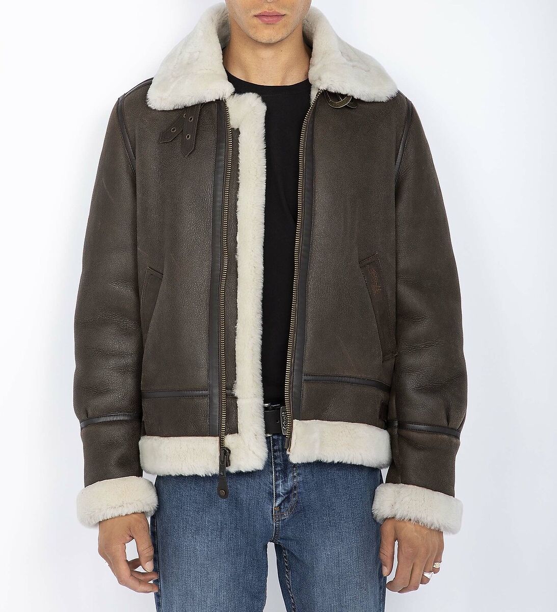 SCHOTT Blouson bombardier en cuir de mouton LC 1259