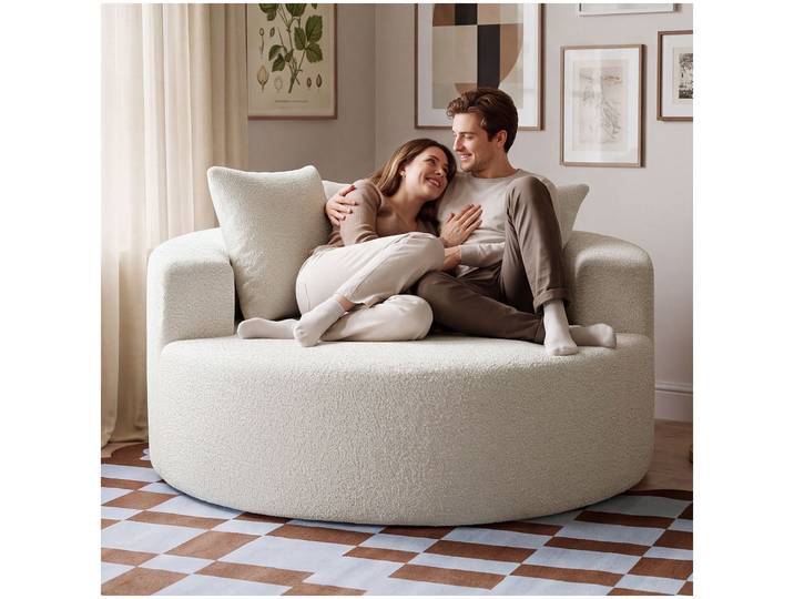Relaxsessel Love, boneless, Premiumschaumstoff, breite Lehne - Bouclé creme