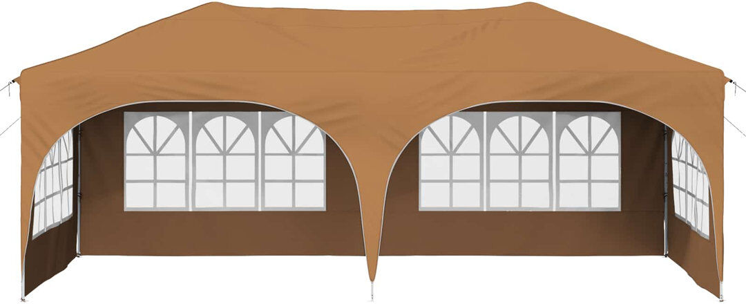 Vidaxl Pop-Up Party Tent Oxford Fabric Pop-Up Event Outdoor Canopy Wedding Taupe
