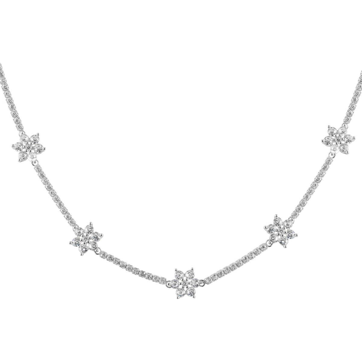 Jacques Lemans Kette Blumen Sterlingsilber mit Zirkonia