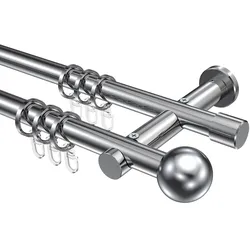 GARDINENSTANGE Platon Luino 200 cm, 2-läufig, 20 mm Ø Chrom