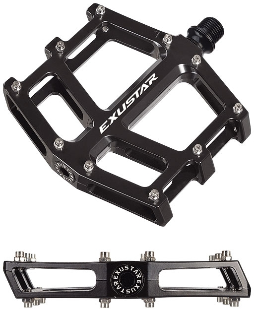 EXUSTAR Pedali MTB freeride  Flat Big E-PB73 Alluminio Estruso Nero