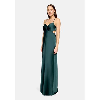 Cocktailkleid VERA MONT "Damen mit Cut-Outs", Damen, Gr. 34, Normalgrößen, grün (dusty slate), Satin, Obermaterial: 100% Polyester. Futter: 100% Polyester, figurbetont lang, Kleider