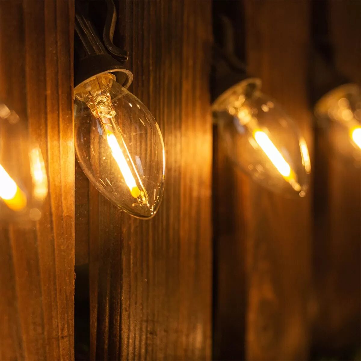 INF 10M E12 Klare Glühbirnen Lichterkette - Perfekt für Halloween, Outdoor & Party Dekorationen