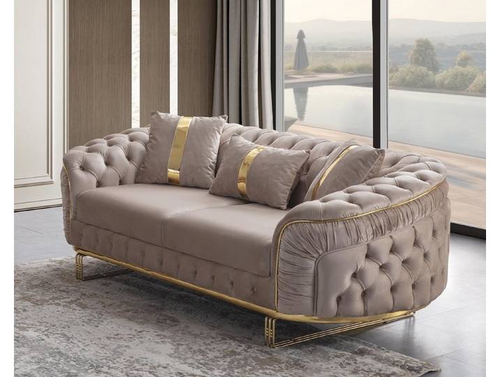 Xlmoebel Sofa Beige Sofa von XLMOEBEL mit modernem Design und hohem Komfort, Sofa 1 Teile, Made in Europa