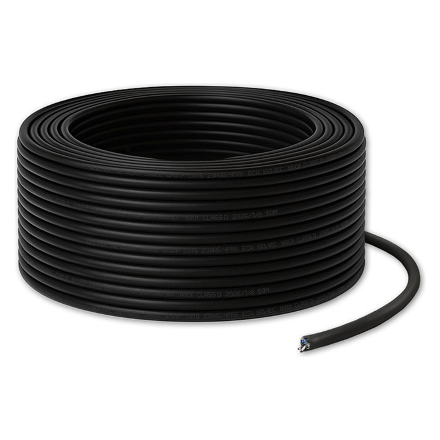 Qoltec Kabel sieciowy Patchcord skrętka UTP | CAT6 | High speed 1Gb/s | LAN | 50m | Czarny (UTP, CAT6, 50 m) (54561)