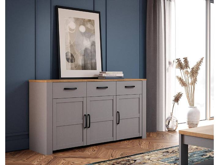 Sideboard 166 cm 166 x 87 x 42cm Grau/Hellgrau