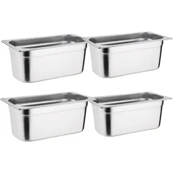 Gastronoble Vogue GN-Behälter GN1/3 - 10cm - 4 Behälter - Edelstahl