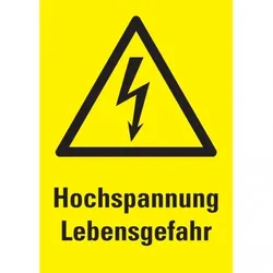 Dreifke® 40 Stück, Warn-Kombischild Hochspannung Lebensgefahr, mit Bohrungen, Kunststoff, 210x297mm