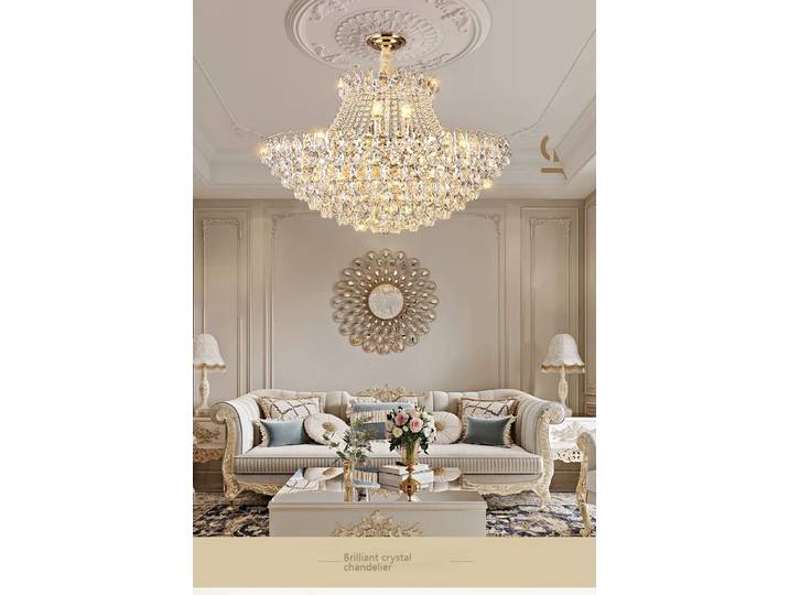Nouvelle Suspension LED Moderne en Cristal Doré 2026 – Éclairage Nordique pour Salon, Chambre, Cuisine – Décoration de Luxe pour Plafond
