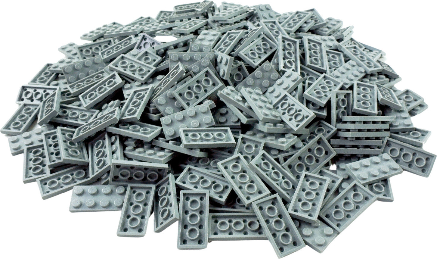 LEGO 2x4 Platen bouwstenen lichtgrijs - 100 stuks