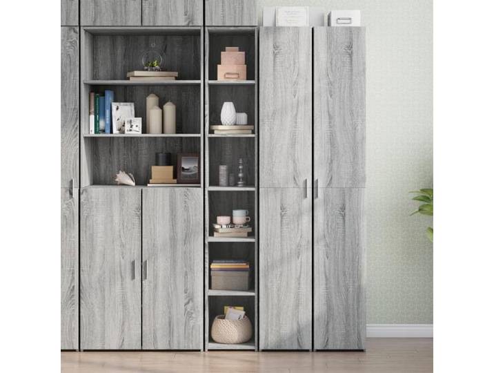 Gris Armoire haut/Vitrine haut - armoire console meuble de rangement Sonoma gris 30 x 41 x 185cm - Bois d'ingénierie 6849886
