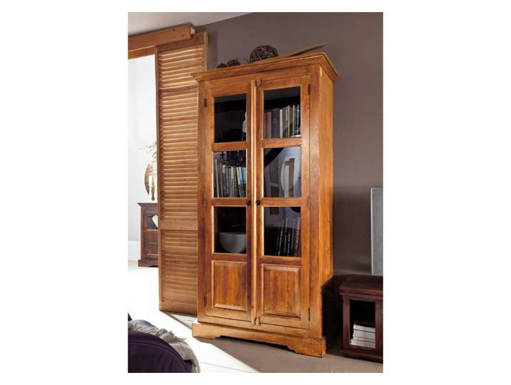 Vitrine 98x46 Acacia laqué Miel OXFORD #0440