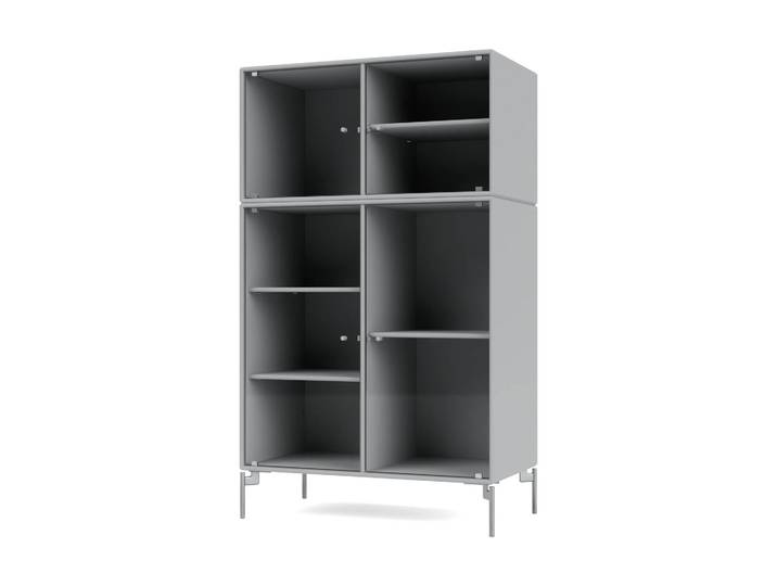 Montana Ripple III Vitrinenschrank 69,6x117,6x38 cm Fjord-Beine chrome