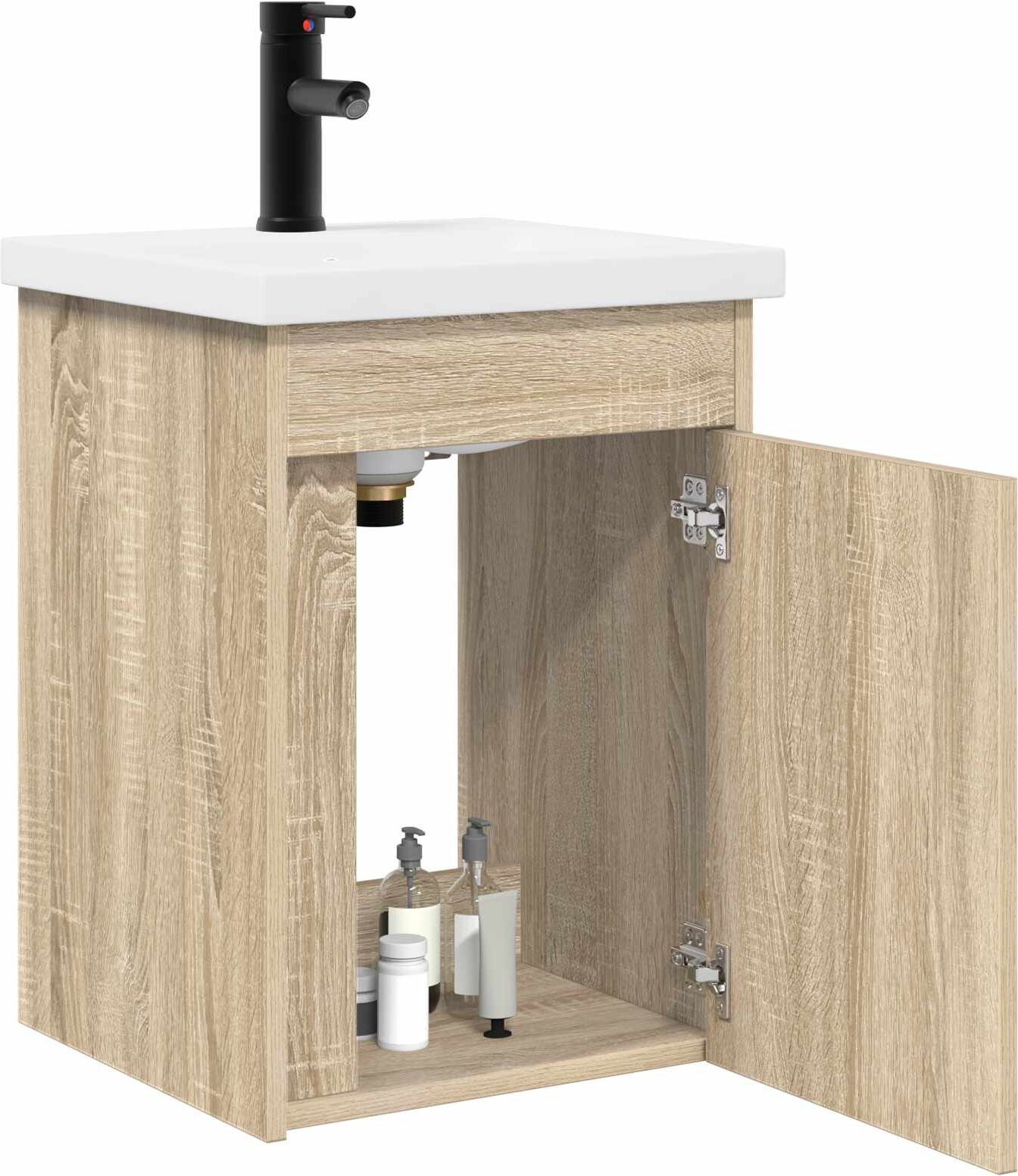 vidaXL Unidad de tocador de baño con grifo Roble Sonoma Marrón
