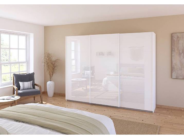 Armoire à portes coulissantes Artemis 271cm Blanc/Blanc/Blanc alpin