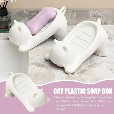 Uplift Treasures Cute Cat Shaped Self Draining Soap Dish Cute Cat Shaped Self Draining Soap Dish