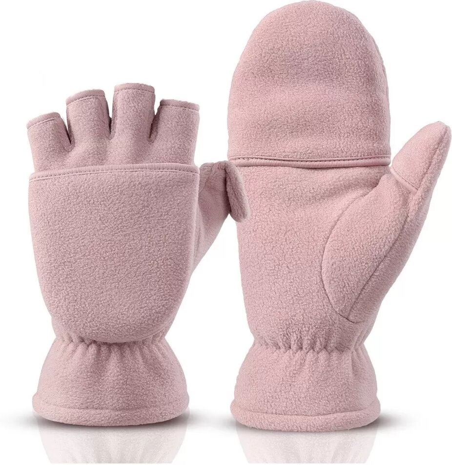 INF Rosa Fleece Flip-Top Touchscreen-Handschuhe - Warm und Vielseitig M