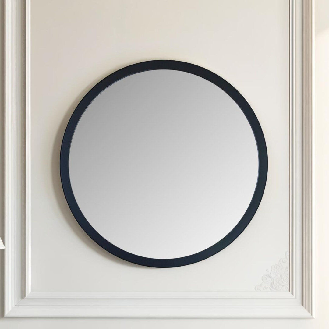 Zipcode Design Tabatha Round Wall Mirror Black 80cm H x 80cm W