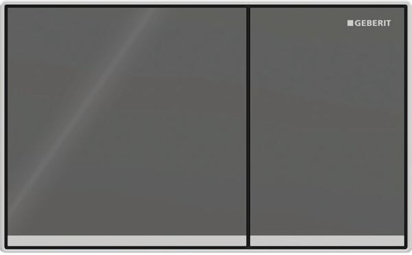 Plaque de déclenchement Geberit Sigma 60 Square 115640JK1, bouton lave, cadre chromé brillant, pour double chasse, montage encastré