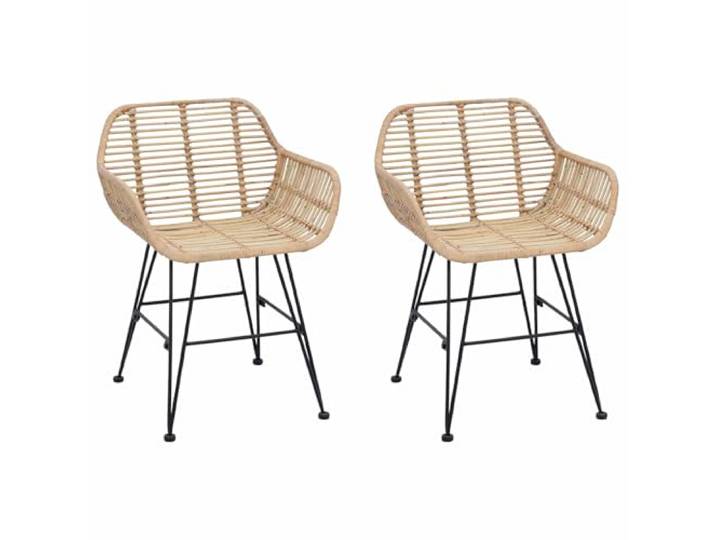 Todiikf 2er Set Esszimmerstuhl Rattan Eisen Natur 55x50x74 cm Handgewebtes Rattan trifft stabiles Eisen. Ergonomische Armlehnen sorgen für Sitzkomfort in Küche und Essbereich.