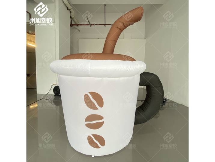 Modèle gonflable géant personnalisé en forme de tasse de café de dessin animé pour merchandising visuel extérieur en centre commercial, accessoire de décoration publicitaire gonflable