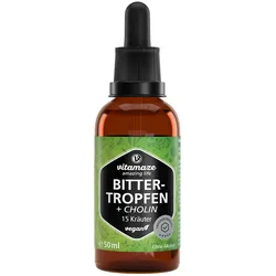 BITTER-TROPFEN 15 Kräuter+Cholin ohne Alkohol 50 ml