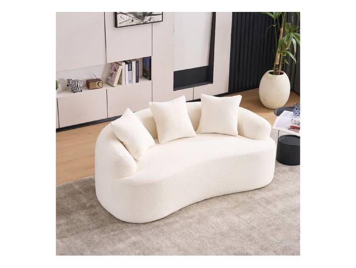 STILVORA Schlafsofa 2 Sitzer Sofa mit drei Zierkissen für kleine Wohnungen, Apartments, Zweisitzer Sofa, Chenille, kompakt, inkl. 3 Kissen, weich, ergonomisch, schmutzabweisend, langlebig, bequem