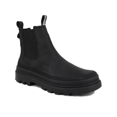 Chelseaboots PALLADIUM "TROOPER CHELSEA WP", Damen, Gr. 39, schwarz, Leder, Textil, Schuhe Chelseaboots, Winterschuhe, Ankleboots, Stiefelette, wasserdicht
