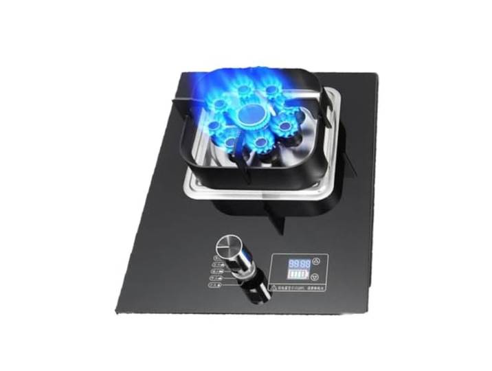 THEGA 5.2KW Gasherd, Gasherd Neun-Kavitäten-Hochtemperatur-Timer, Gehärtetes Glas Gusseisen Topf Rack, Mit Flamme-Out-Schutz Und Timer, Für Home Kitchen Herd(LPG)