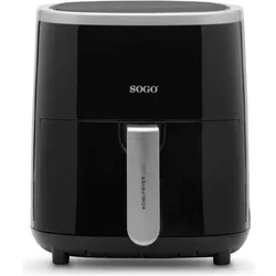 Sogo AIR FRYER 3.5L-60MIN TEMP-TOUCH PANEL,80-200oC 1200W 8 PREST MENUS, Fritteuse, Silber, Schwarz